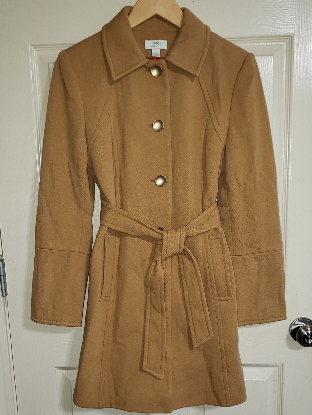 LOFT Camel Tie-Waist Trench Coat